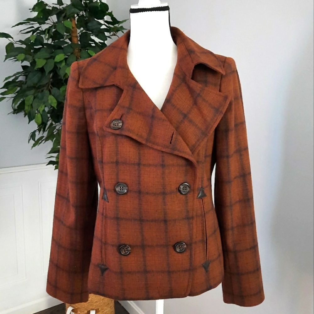 NWT Outback Red wool blend double breasted M